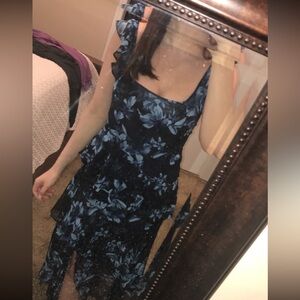 BCBG Tiered Floral Midi Dress